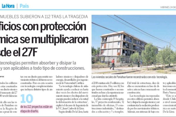 Edificios con protección sísmica se multiplicaron desde el 27F