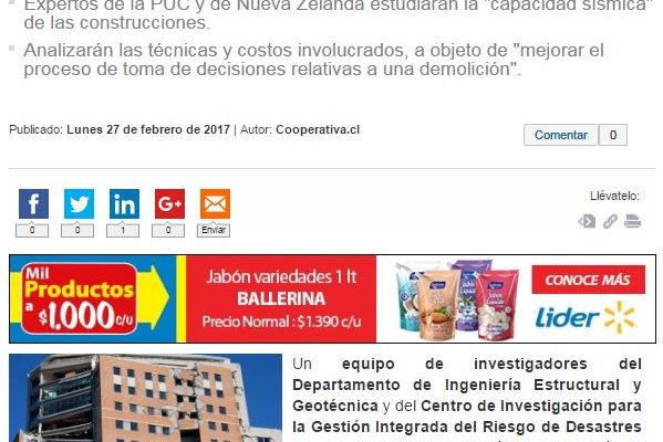 Equipo de ingenieros evaluará edificios reparados post 27-F