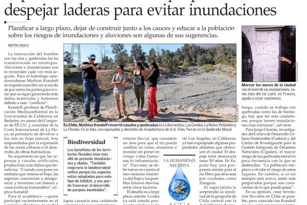 Experto mundial en ríos propone despejar laderas para evitar inundaciones