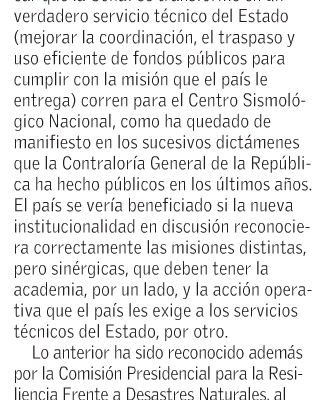 Institucionalidad para emergencias