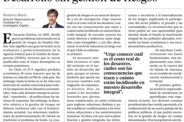 Desarrollo sin gestión de riesgos