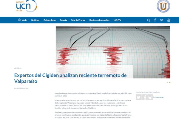 Expertos del Cigiden analizan reciente terremoto de Valparaíso