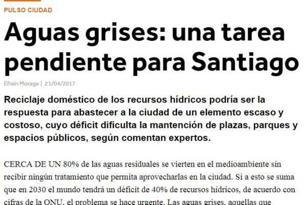 Aguas grises: una tarea pendiente para Santiago