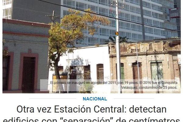Otra vez Estación Central: detectan edificios con “separación” de centímetros uno de otro