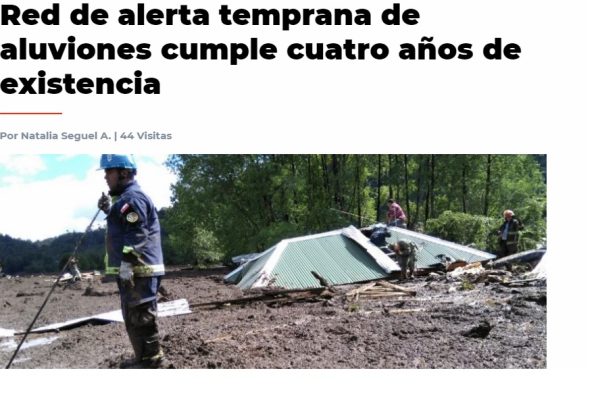 Red de alerta temprana de aluviones cumple cuatro años de existencia