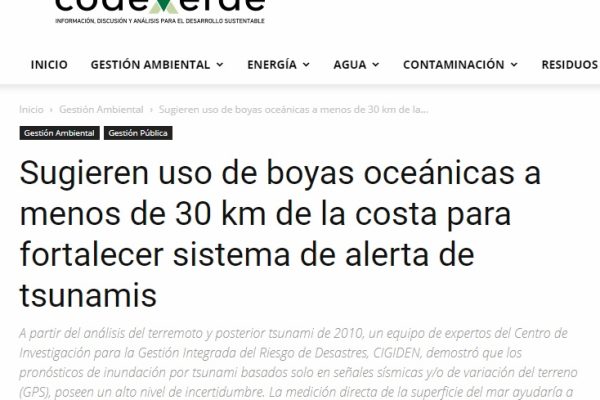 Sugieren uso de boyas oceánicas a menos de 30 km de la costa para fortalecer sistema de alerta de tsunamis