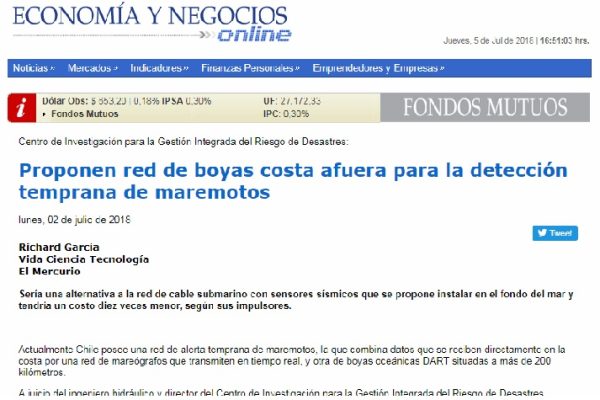 Proponen red de boyas costa afuera para la detección temprana de maremotos