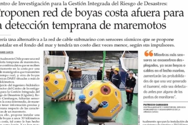 CIGIDEN propone red de boyas con sensores sísmicos para detección temprana de maremotos