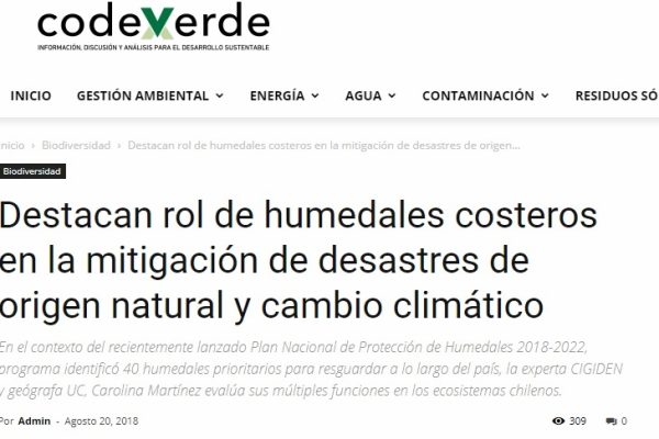 CodeXverde: Destacan rol de humedales costeros en la mitigación de desastres de origen natural y cambio climático