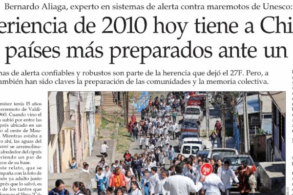 El Mercurio: La experiencia de 2010 hoy tiene a Chile entre los tres países más preparados ante un tsunami