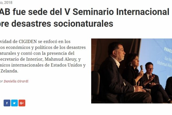 PrensaUNAB: La Universidad Andrés Bello fue sede del V Seminario Internacional sobre desastres socionaturales