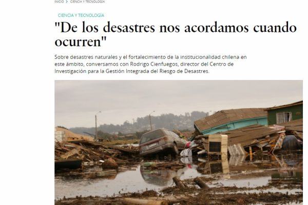 Pauta: “De los desastres nos acordamos cuando ocurren”