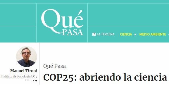 La Tercera: COP25 abriendo la ciencia climática