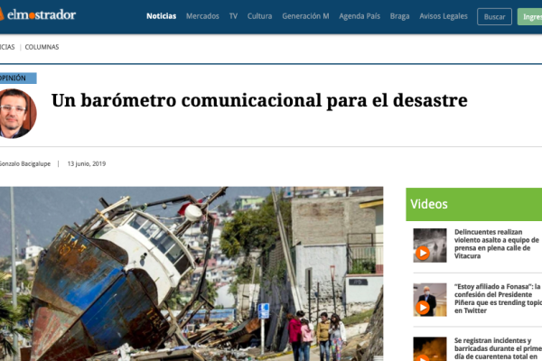 A communications barometer for disaster