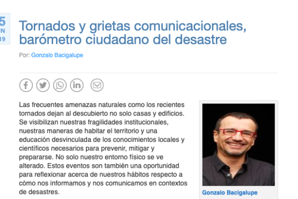 Tornadoes and communication gaps, citizen barometer for disaster