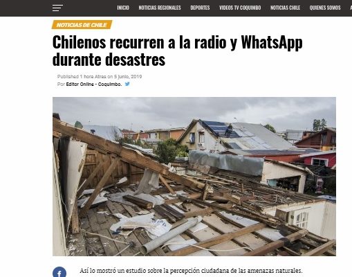 Radio Coquimbo: chilenos recurren a la radio y WhatsApp durante desastres