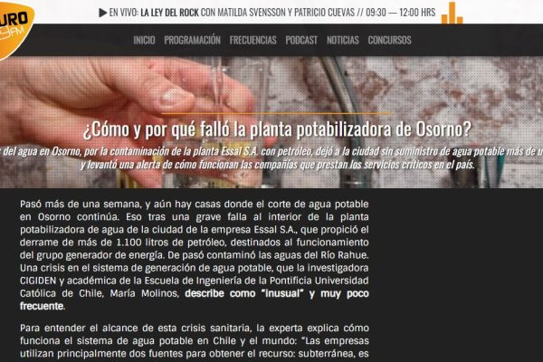¿Cómo y por qué falló la planta potabilizadora de Osorno?