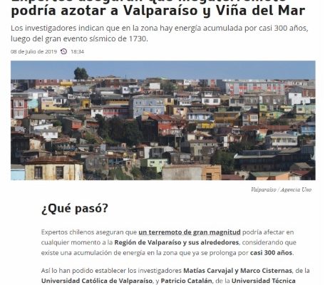 Ahora Noticias Mega: Expertos aseguran que megaterremoto podría azotar a Valparaíso y Viña del Mar