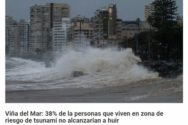 El Observador Viña del Mar: 38% de la personas que viven en zona de riesgo de tsunami no alcanzarían a huir