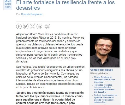 Cooperativa: El arte fortalece la resiliencia frente a los desastres