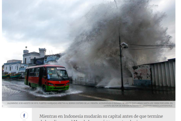 La Tercera: A propósito de Yakarta: ¿Corre peligro Chile con el aumento del nivel del mar?