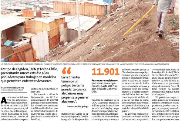 Estrella de Antofagasta: Científicos reafirman el alto riesgo de aluvión en campamentos