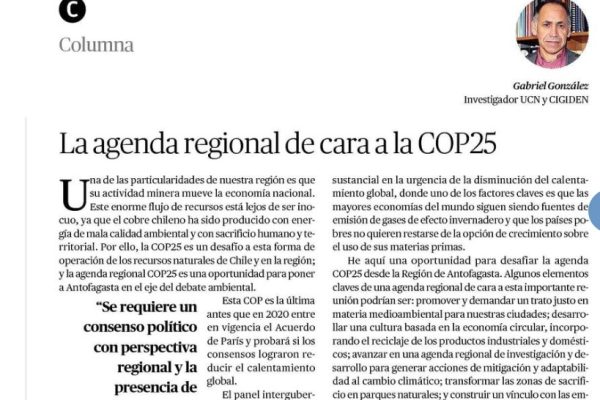 Mercurio Antofagasta: La agenda regional de cara a la COP 25