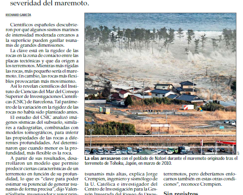 El Mercurio: Crean un nuevo modelo que puede predecir la dimensión de algunos tsunamis