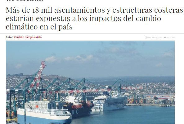 La Tercera: Más de 18 mil asentamientos y estructuras costeras estarían expuestas a los impactos del cambio climático en el país
