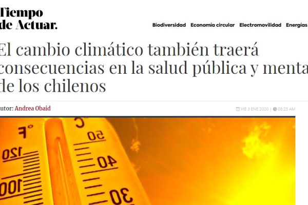 La Tercera: El cambio climático también traerá consecuencias en la salud pública y mental de los chilenos