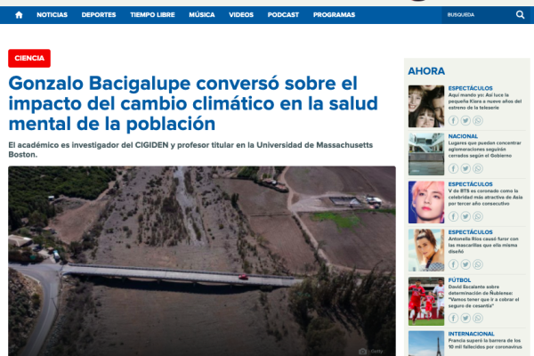 ADN Radio: Gonzalo Bacigalupe conversó sobre el impacto del cambio climático en la salud mental de la población