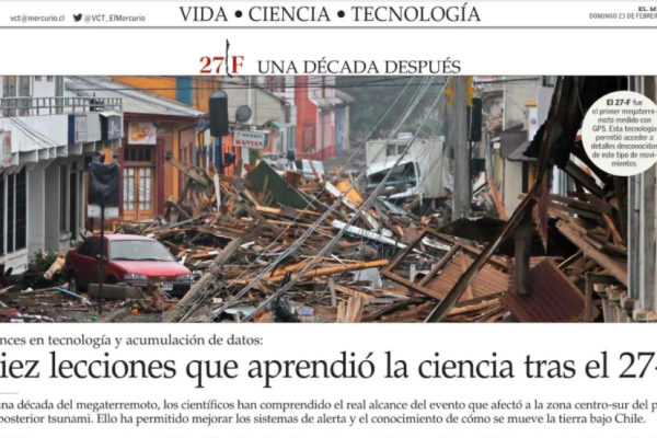 El Mercurio: Diez lecciones que aprendió la ciencia tras el 27-F