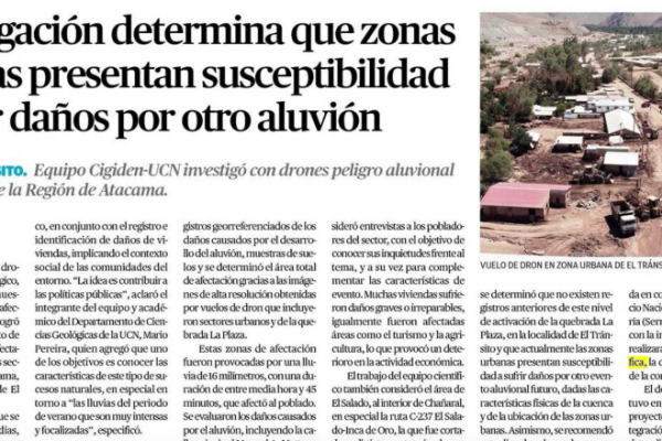 Diario Atacama: Investigación determina que zonas urbanas presentan susceptibilidad a sufrir daños por otro aluvión