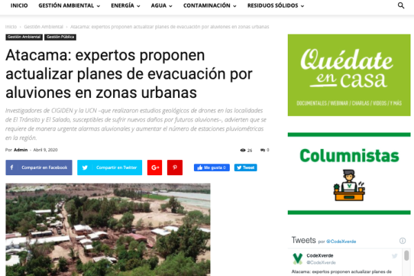 Codex Verde – Atacama: expertos proponen actualizar planes de evacuación por aluviones en zonas urbanas