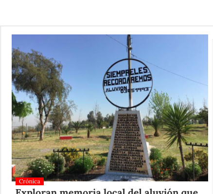 La Cuarta: Exploran memoria local del aluvión que afectó la Quebrada de Macul en 1993