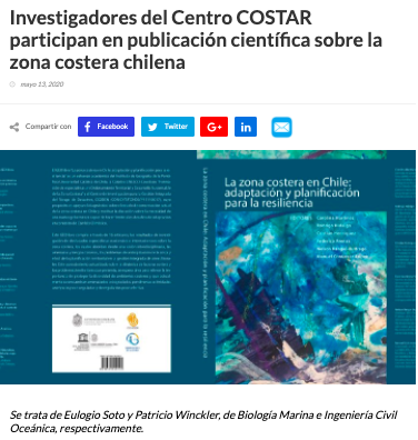 Mundo Acuicola: Investigadores del Centro COSTAR participan en publicación científica sobre la zona costera chilena.