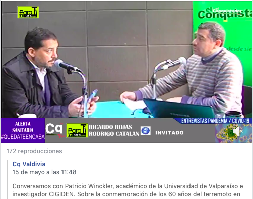 Radio Conquistador de Valdivia: Entrevista al investigador Patricio Winckler en el marco de los 60 años del Terremoto de 1960