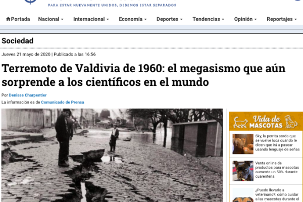 Bío Bío.cl –  Terremoto de Valdivia de 1960: el megasismo que aún sorprende a los científicos en el mundo