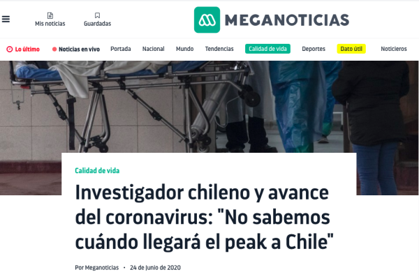 Meganoticias.cl: Investigador chileno y avance del coronavirus: “No sabemos cuándo llegará el peak a Chile”