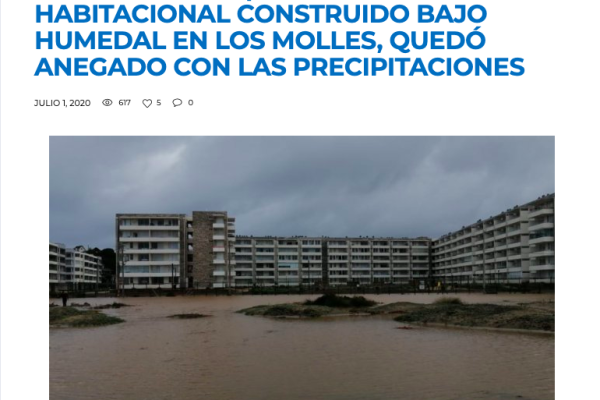 El Informador Chile.cl: Complejo habitacional construido bajo humedal en Los Molles, quedó anegado con las precipitaciones
