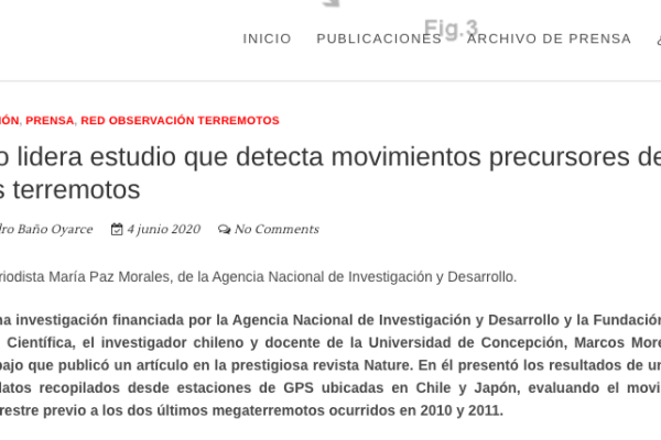 Precursor.cl: Geólogo lidera estudio que detecta movimientos precursores de grandes terremotos