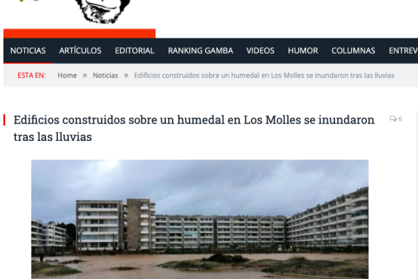 Gamba.cl: Edificios construidos sobre un humedal en Los Molles se inundaron tras las lluvias