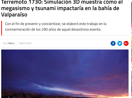 TVN.cl: Terremoto 1730: Simulación 3D muestra cómo el megasismo y tsunami impactaría en la bahía de Valparaíso