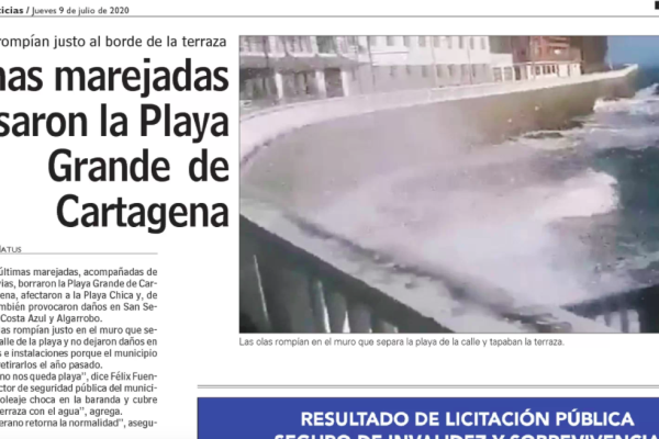 LUN: Últimas marejadas arrasaron la Playa Grande de Cartagena