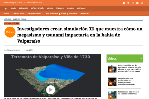 El Mostrador: Investigadores crean simulación 3D que muestra cómo un megasismo y tsunami impactaría en la bahía de Valparaíso