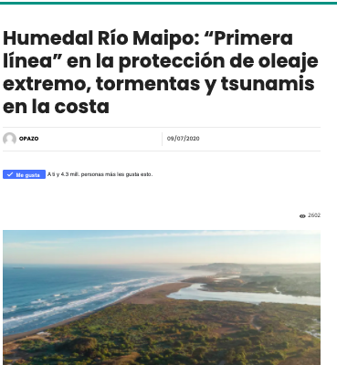 El Ciudadano: Humedal Río Maipo: “Primera línea” en la protección de oleaje extremo, tormentas y tsunamis en la costa