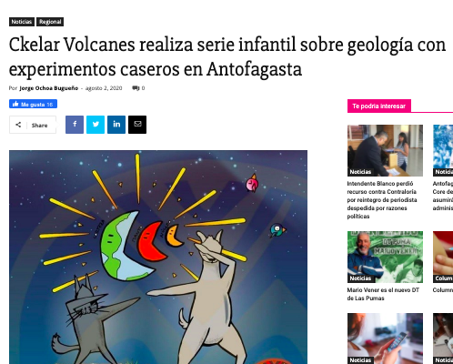 El Regionalista.cl: Ckelar Volcanes realiza serie infantil sobre geología con experimentos caseros en Antofagasta