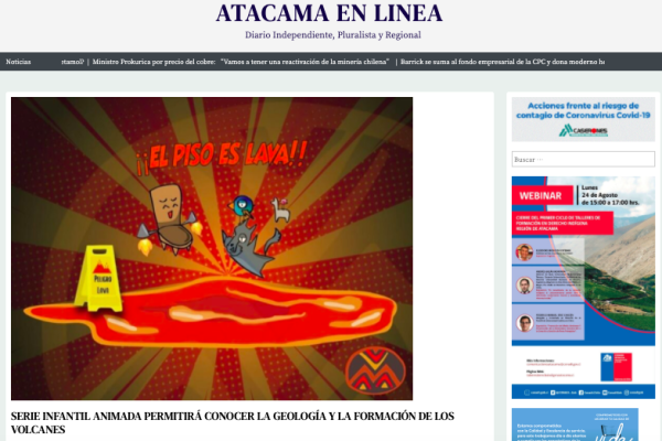 Atacama en Línea.cl: Serie infantil animada permitirá conocer la geología y la formación de los volcanes