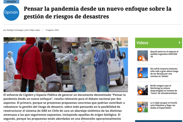 Pensar la pandemia desde un nuevo enfoque sobre la gestión de riesgos de desastres