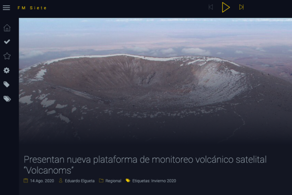 Radio FM7.cl: Presentan nueva plataforma de monitoreo volcánico satelital “Volcanoms”